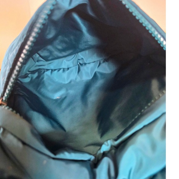 Marc Jacobs Crosby Quilted Nylon Backpack Teal Green Zip Pocket Adjustable - Picture 8 of 16